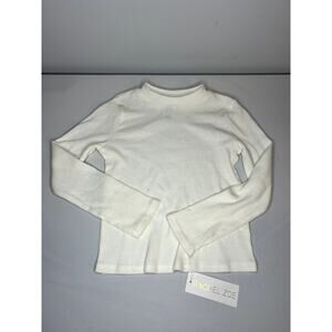 Rachel Zoe Girls Size 6 Ribbed Top Cream Long Sleeve Stretch Knit